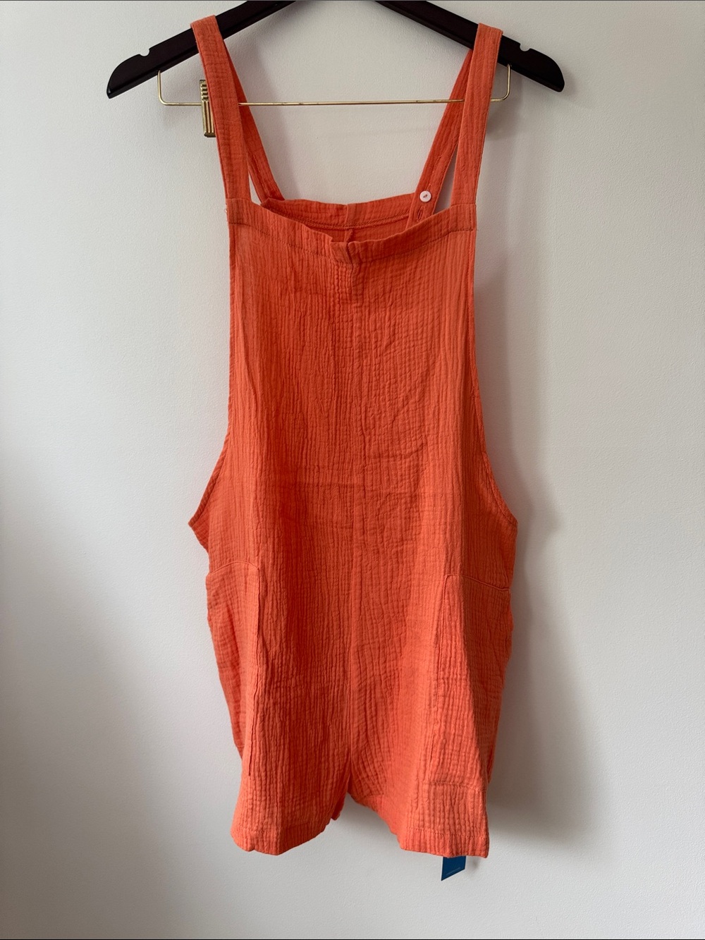 Orange Cotton Gauze Romper Tank